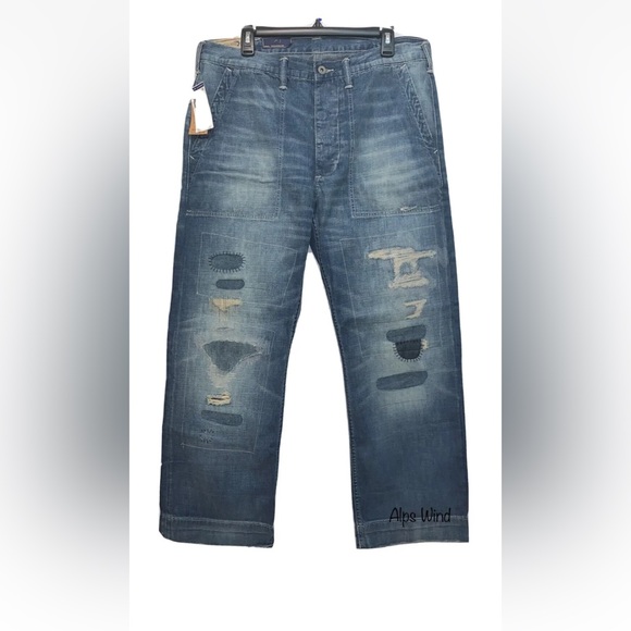 $268 Polo Ralph Lauren Classic Fit Distressed Jeans Men's Size 34X30 Pants NEW! - Picture 2 of 14